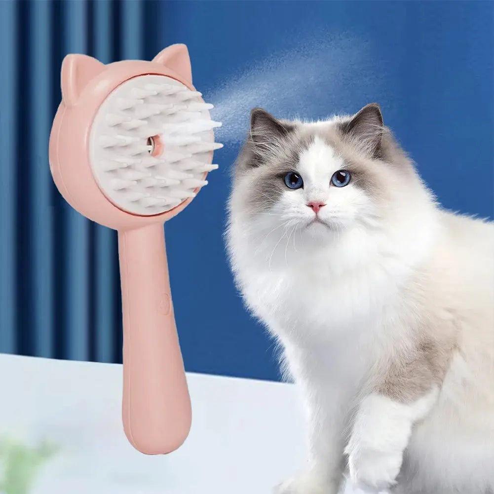 Cat Grooming Brush with Mist - Self-Cleaning Pet Brush - Eyecatsher Eyecatsher