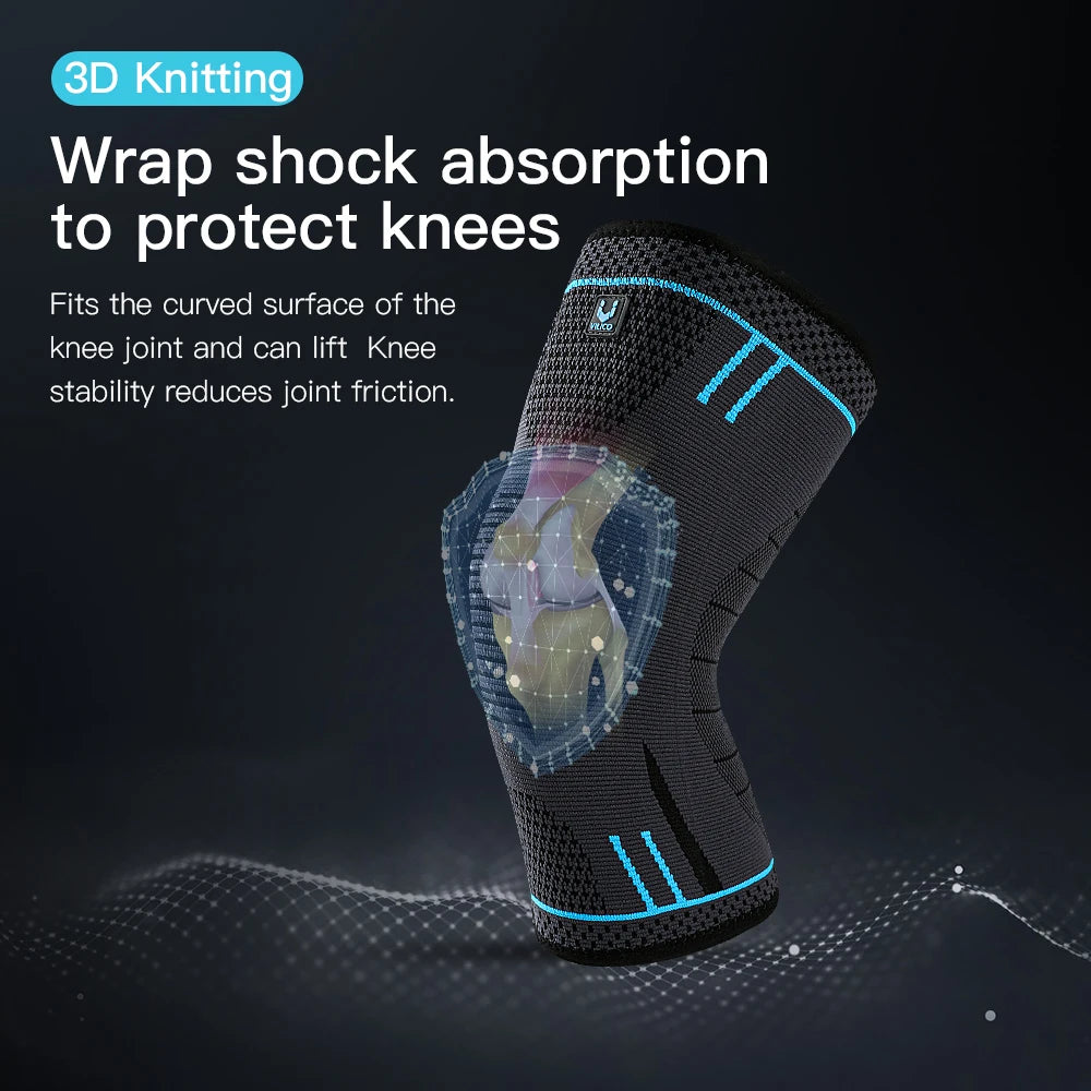 1 Pc Compression Knee Support Sleeve Elastic Knee Pads Brace Springs Gym Sports Protector Basketball Hiking leg guards