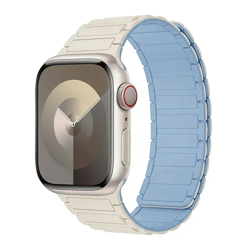 Silicone Strap for Apple Watch 46mm 42mm 49mm 45mm 41mm 44mm 40mm Magnetic Band for lWatch Ultra 2 Series 10 9 8 7 6 SE 5 4 3