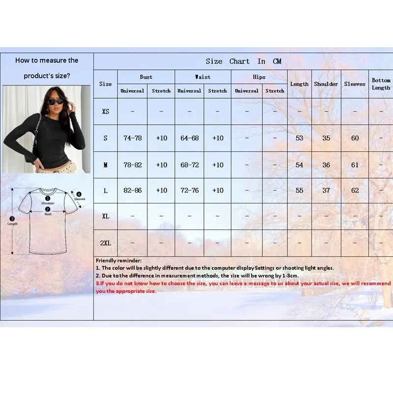 Women's Long Sleeve T-Shirt - Slim Fit O-Neck Knitted Top