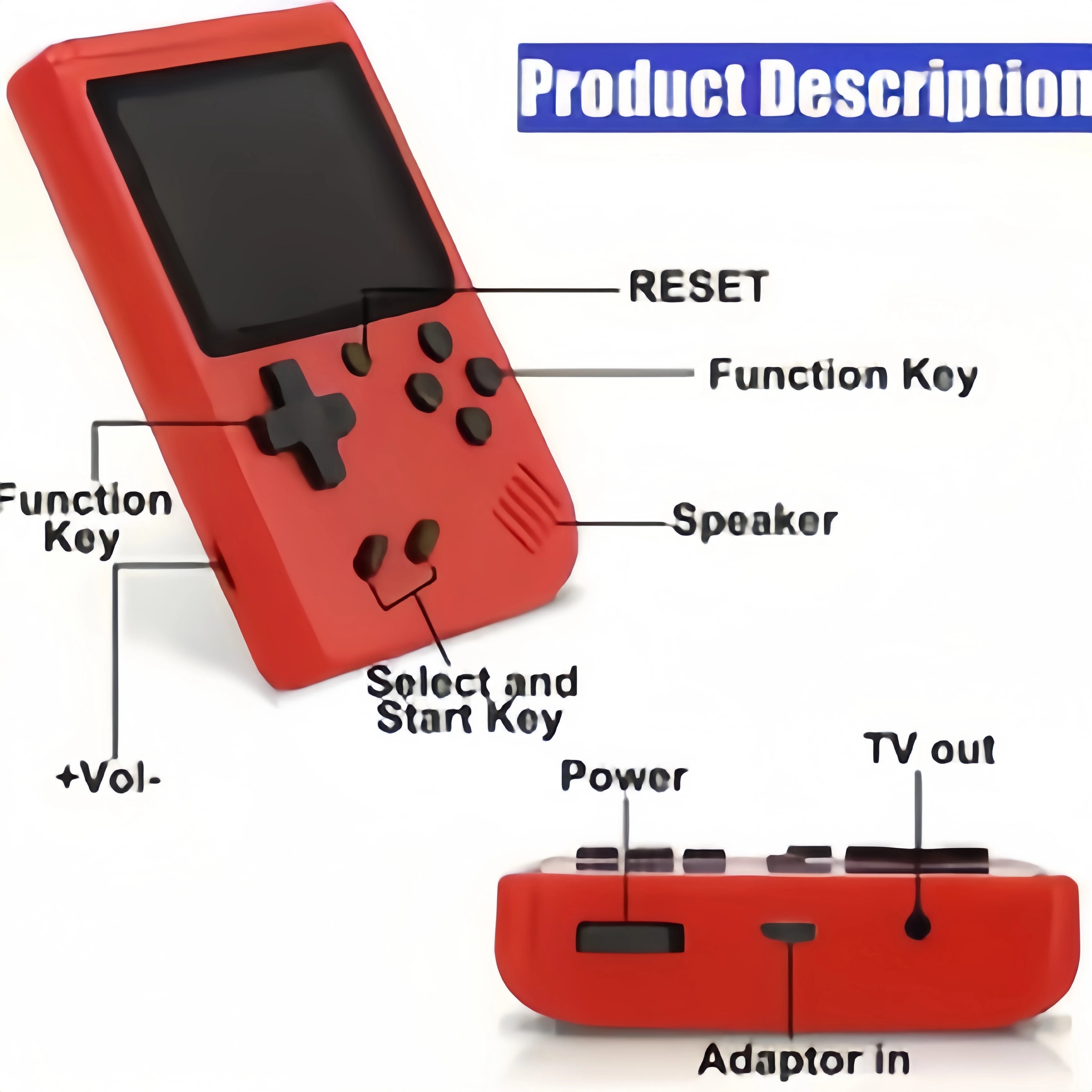 3.0 Inch Retro Game Console with 400 Built-in Games, Portable Handheld Mini Gaming Device, Christmas Gift for Kids & Adults