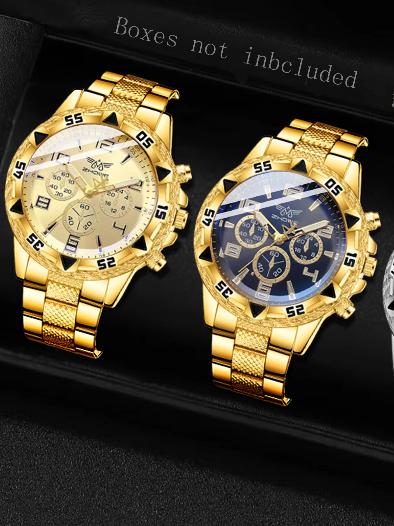 2PCS Men's Watch Set Fashion Trend Simple Digital Scale Dial Quartz Watch Set Suitable for Daily Clothing Matching