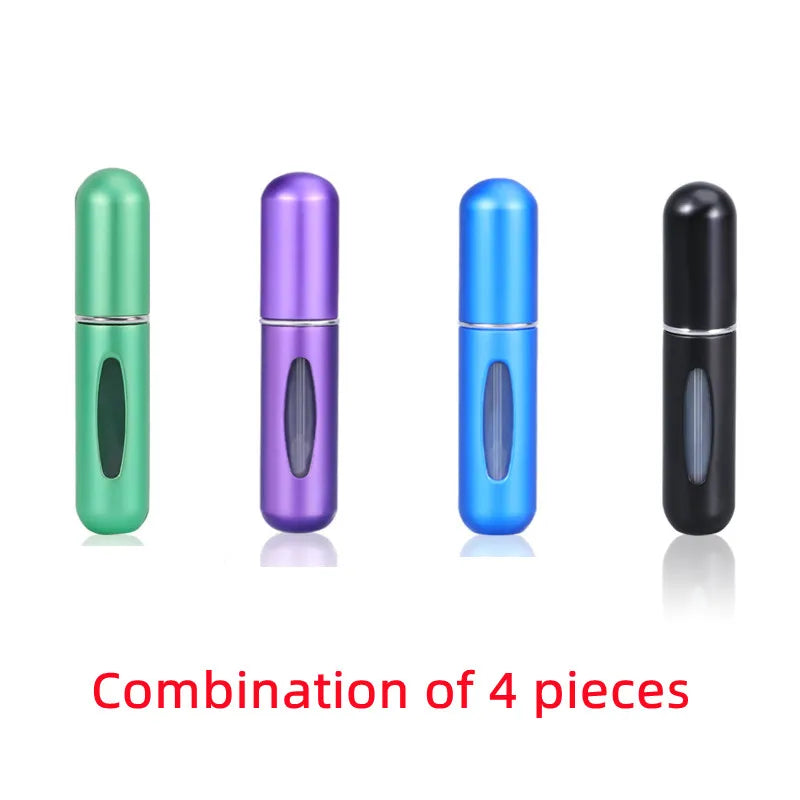 1/4Pcs 5ml Perfume Atomizer Portable Liquid Container for Cosmetics Traveling Mini Aluminum Spray Empty Refillable Bottle