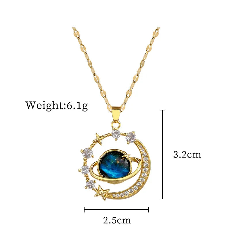 Y2K Starry Sky Necklace - Star and Moon Clavicle Chain
