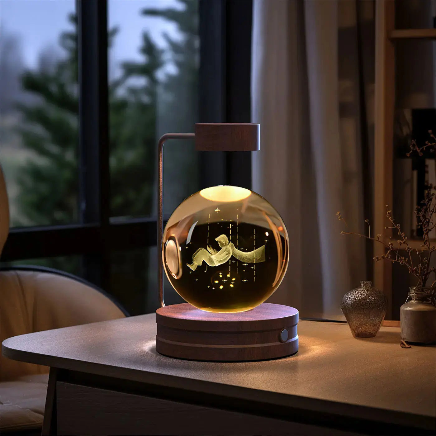 Crystal Ball Dinosaur Night Light - USB Cosmic Bedside Lamp - Eyecatsher Eyecatsher