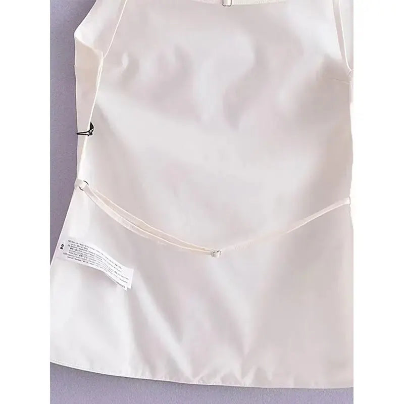 Women's Backless Crop Top - Sleeveless Summer Party Top with Straps