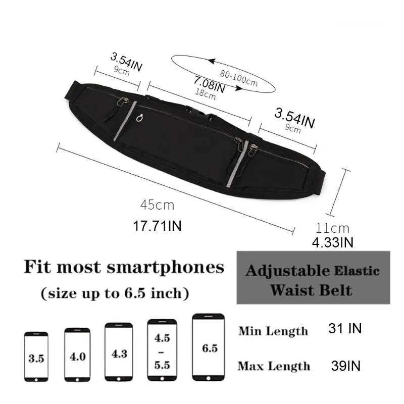 Professional Running Waist Bag - Sports Belt Phone Pouch