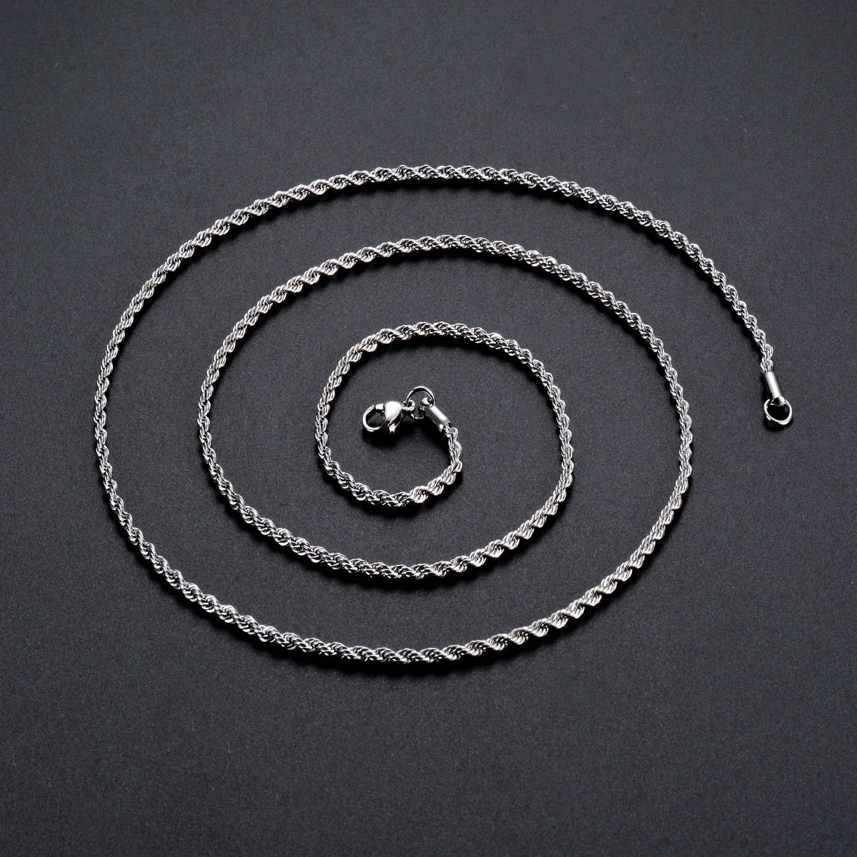 925 Sterling Silver Rope Chain Necklace - 2mm/3mm/4mm Width