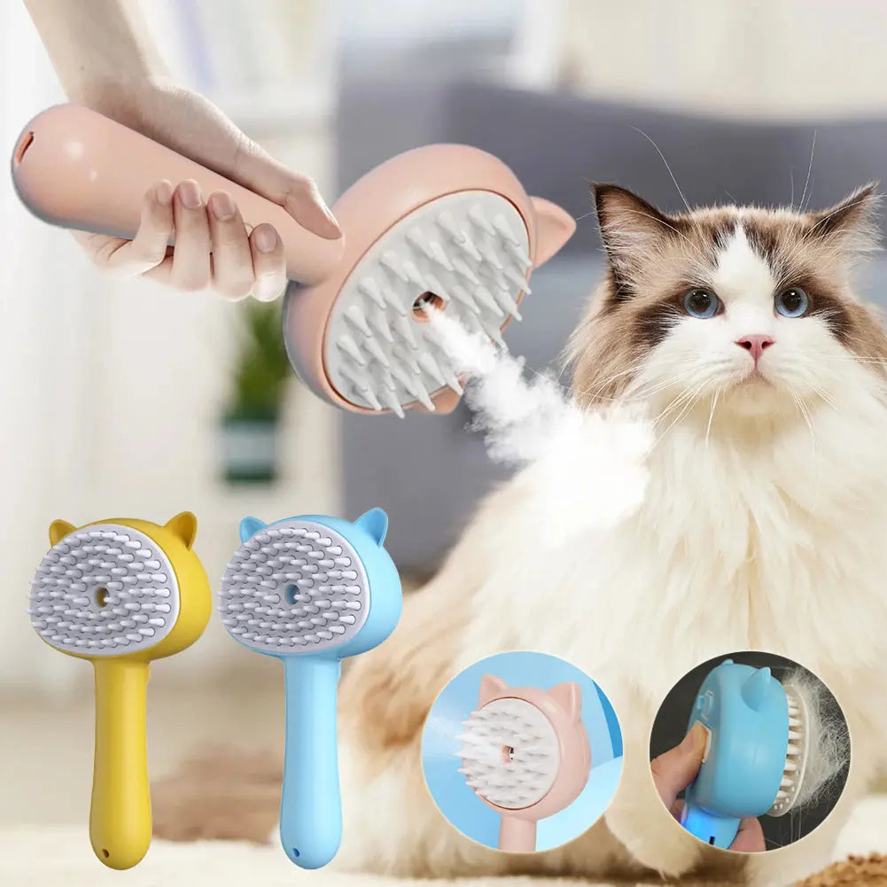 Cat Grooming Brush with Mist - Self-Cleaning Pet Brush - Eyecatsher Eyecatsher
