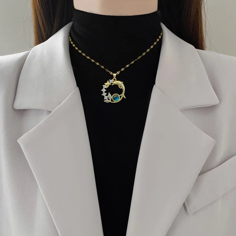 Y2K Starry Sky Necklace - Star and Moon Clavicle Chain