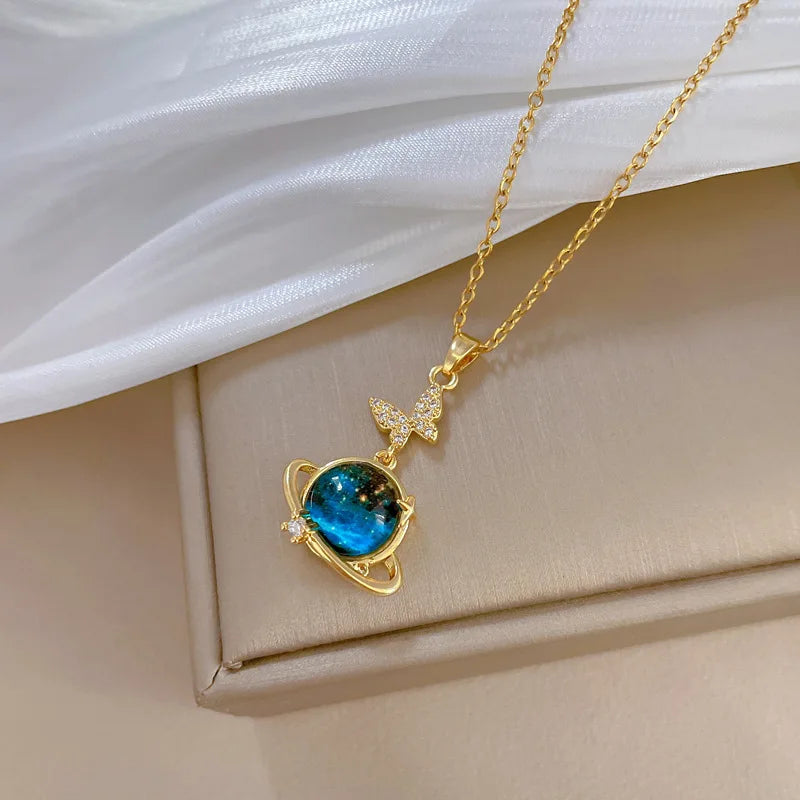 Y2K Starry Sky Necklace - Star and Moon Clavicle Chain
